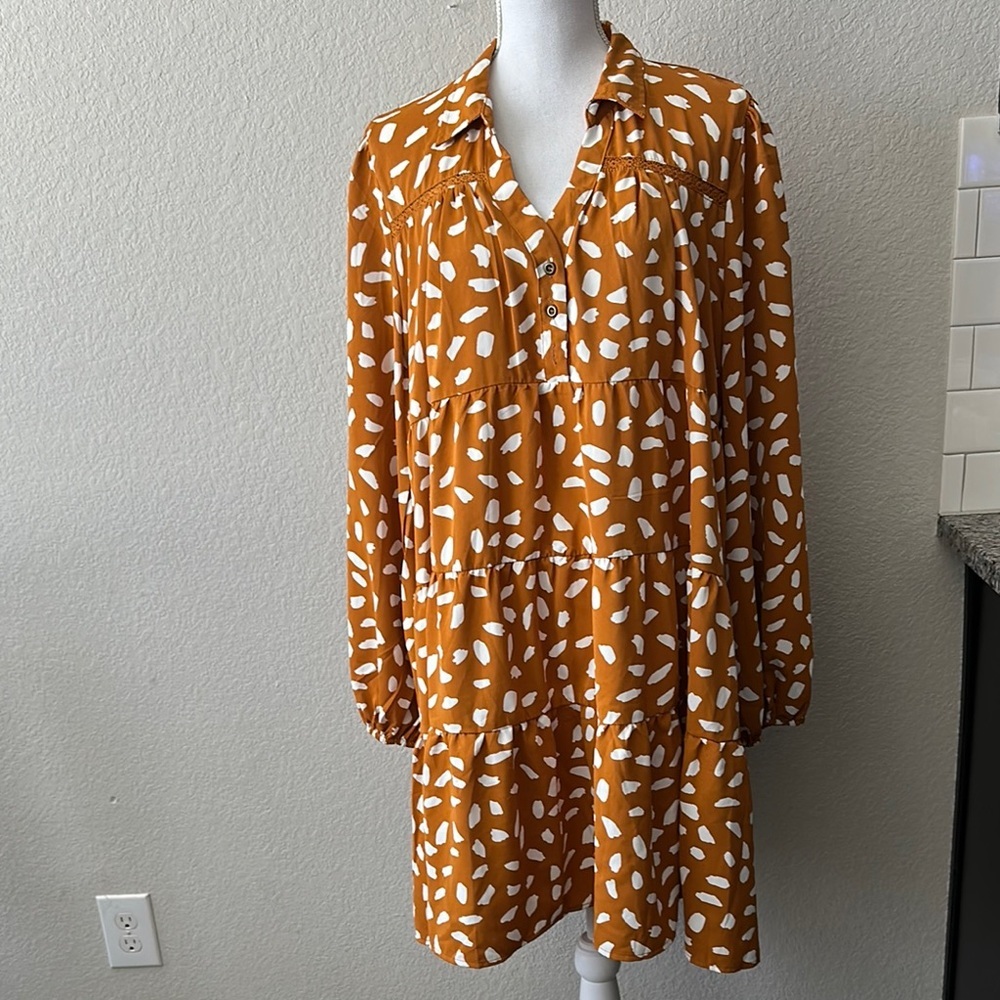 Um gee women’s orange patterned dress